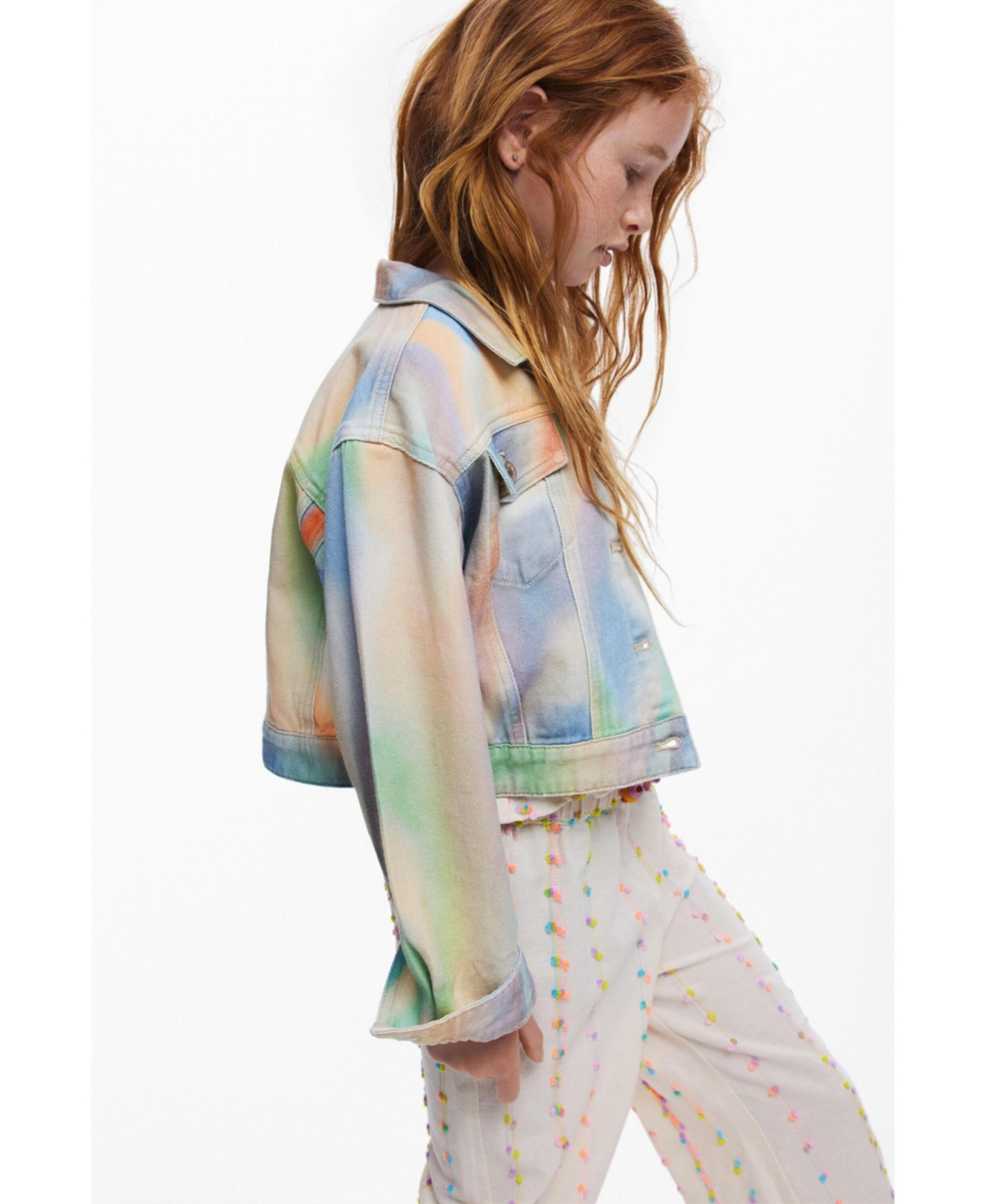 Desigual Girls Girls's Tie-dye denim jacket