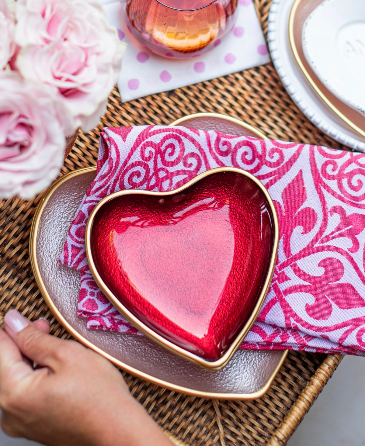 Vietri Baroque Glass Heart Plate