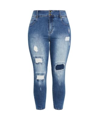 Women's Patched Apple Skinny Jean