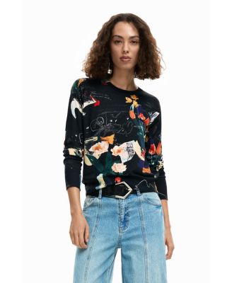 Women's Lightweight sweater with plants