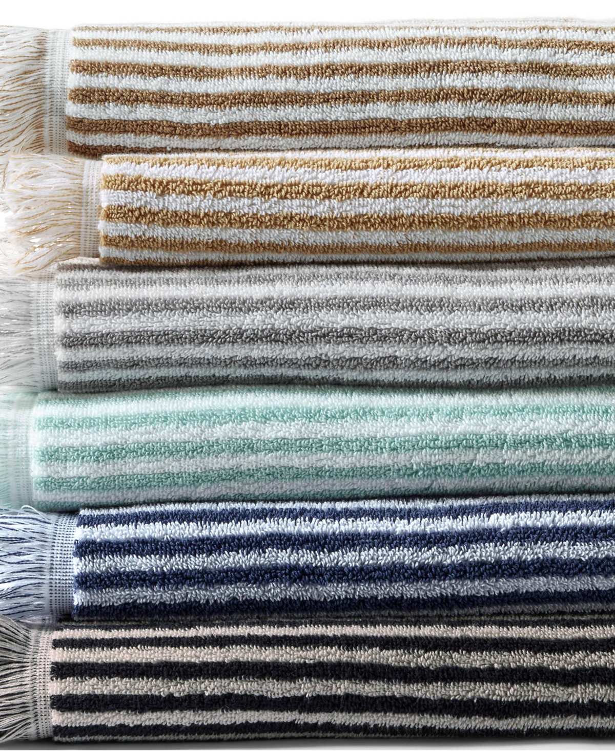 Lands' End Cotton Yarn-dyed Stripe 6-Piece Bath Towel Set