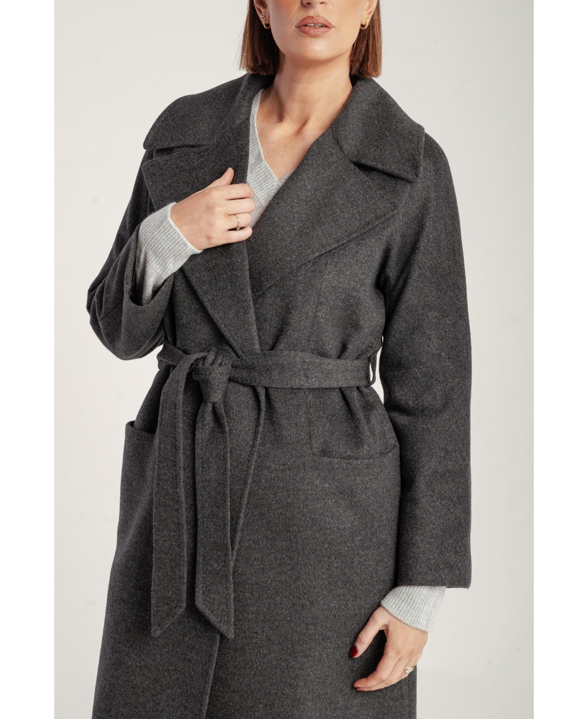 1982 Women's Pure Cashmere Wrap Belted Midi Coat