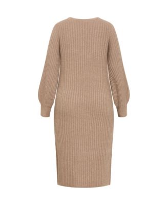 Plus Size Sarah Long Sleeve Rib Dress