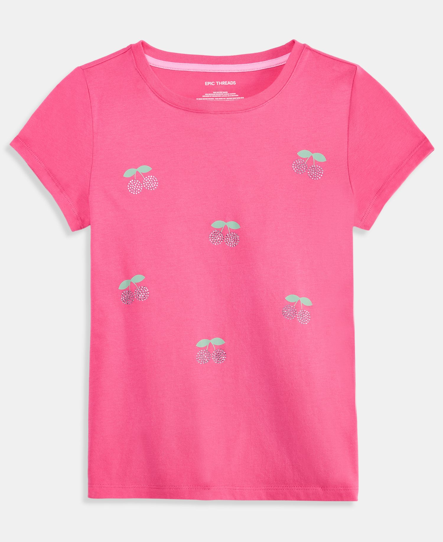 Girls' 5-20 Embellished Cherries T-Shirt