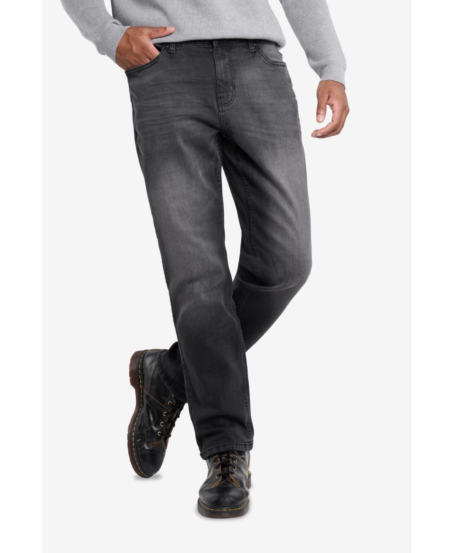 Мужские джинсы CULTURA Pieced Pockets Slim Fit, цвет: Чёрный варёный — фото 5