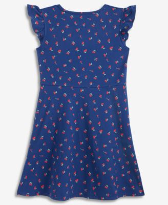 Girls' 5-20 Cotton Cherries-Print Flutter-Sleeve Dress