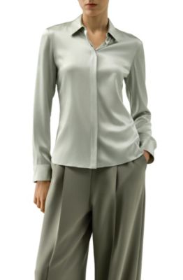 Women's Elegant Silk Slim Fit Shirt