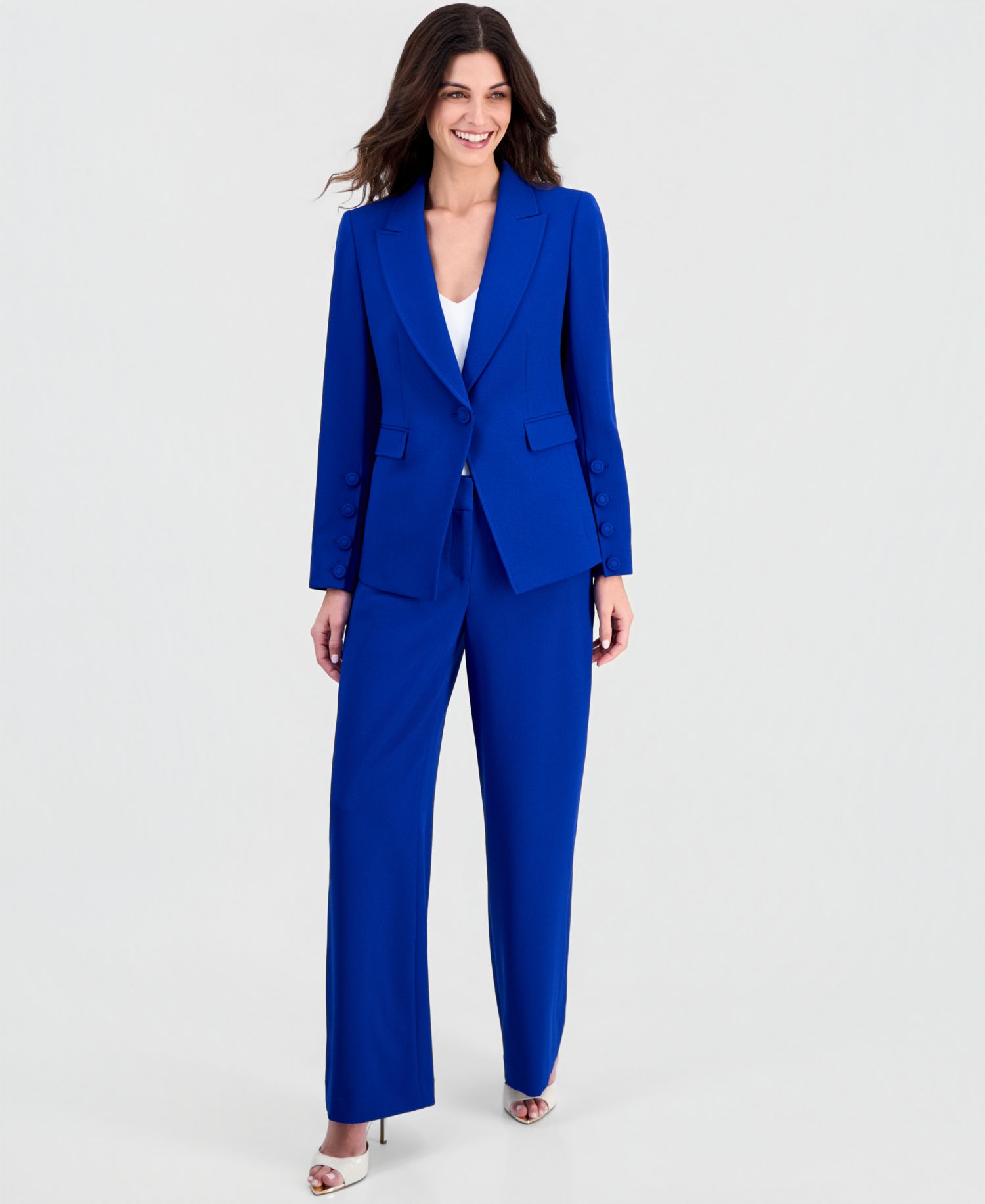 ASL Petite Mid-Rise Wide-Leg Pants