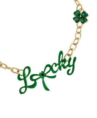 Faux Stone Paddy's Princess Lucky Bib Necklace