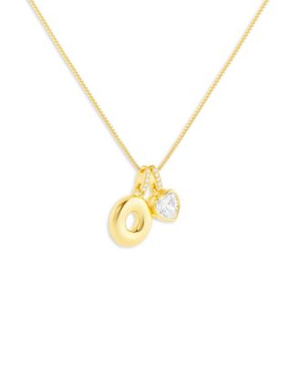 Sterling Silver Initial Charm Necklace in Holiday Ornament, Macy's Exclusive