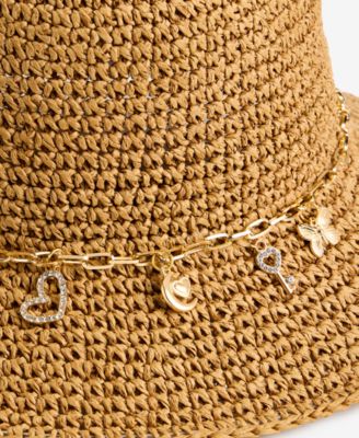 Charm Trim Paper Crochet Bucket Hat