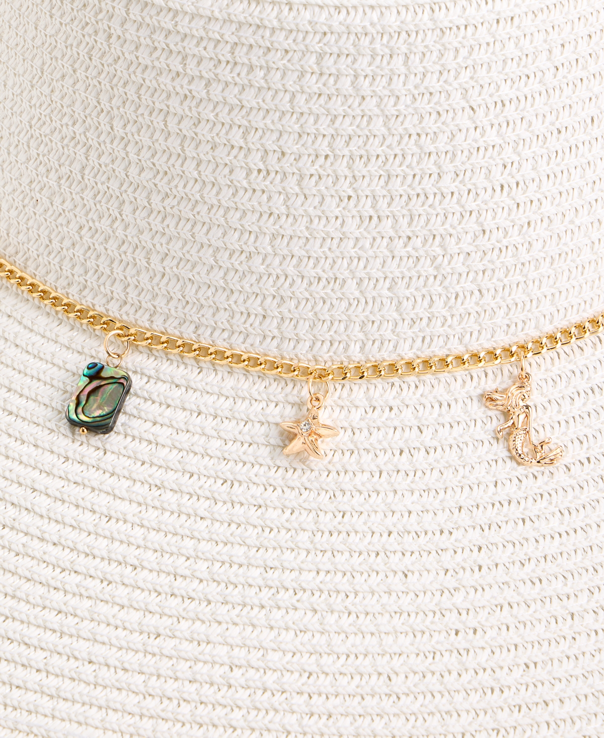 On 34th Charm Trim Straw Down Brim Hat, Macy's Exclusive
