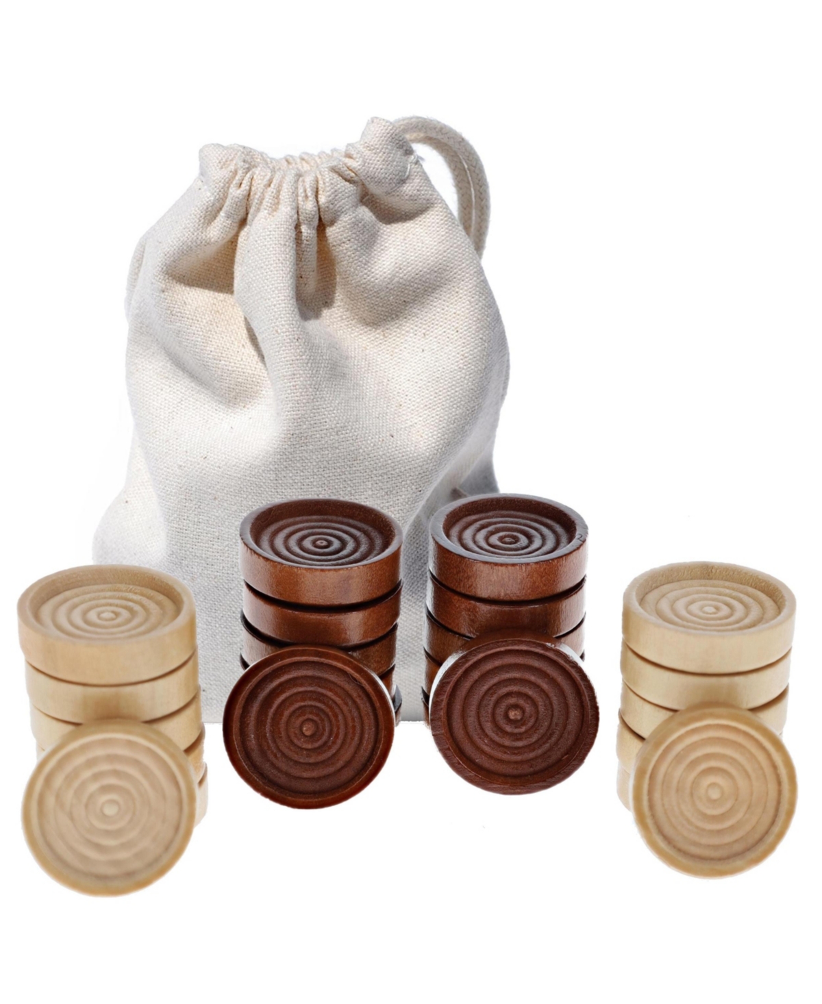 We Games Old School Brown and Natural Wooden Checkers Set -11.75 in.