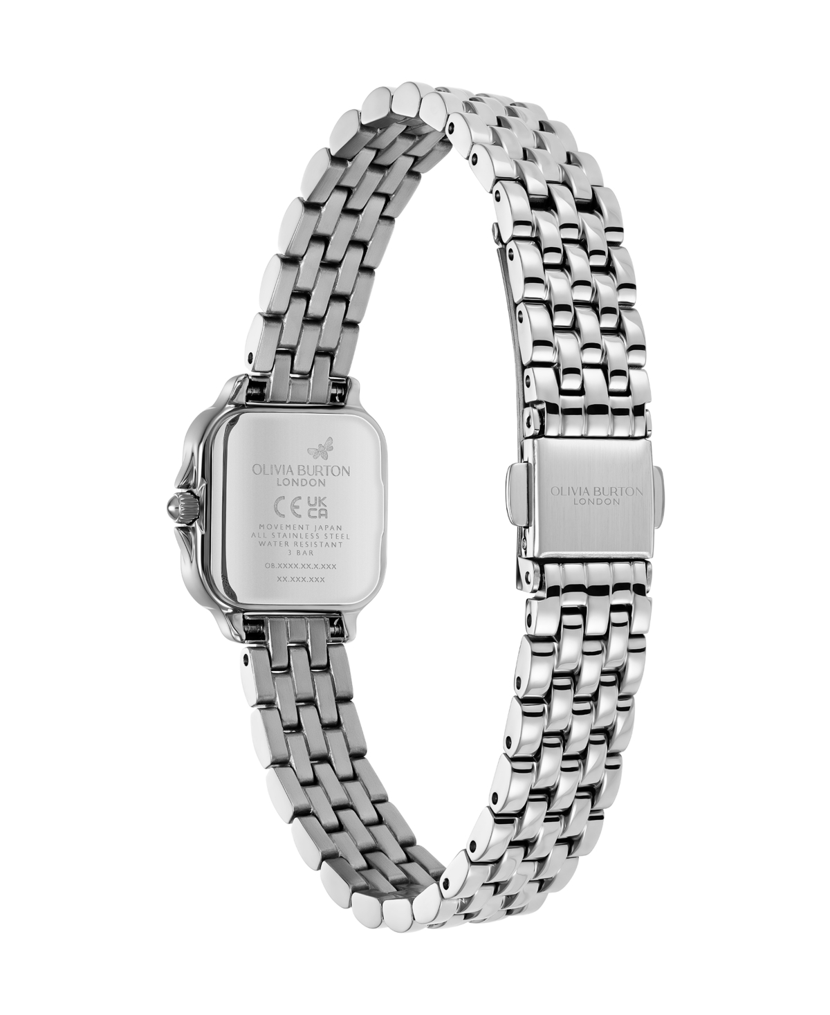 Olivia Burton Women's Mini Grosvenor Silver Tone Stainless Steel Bracelet Watch, 20mm