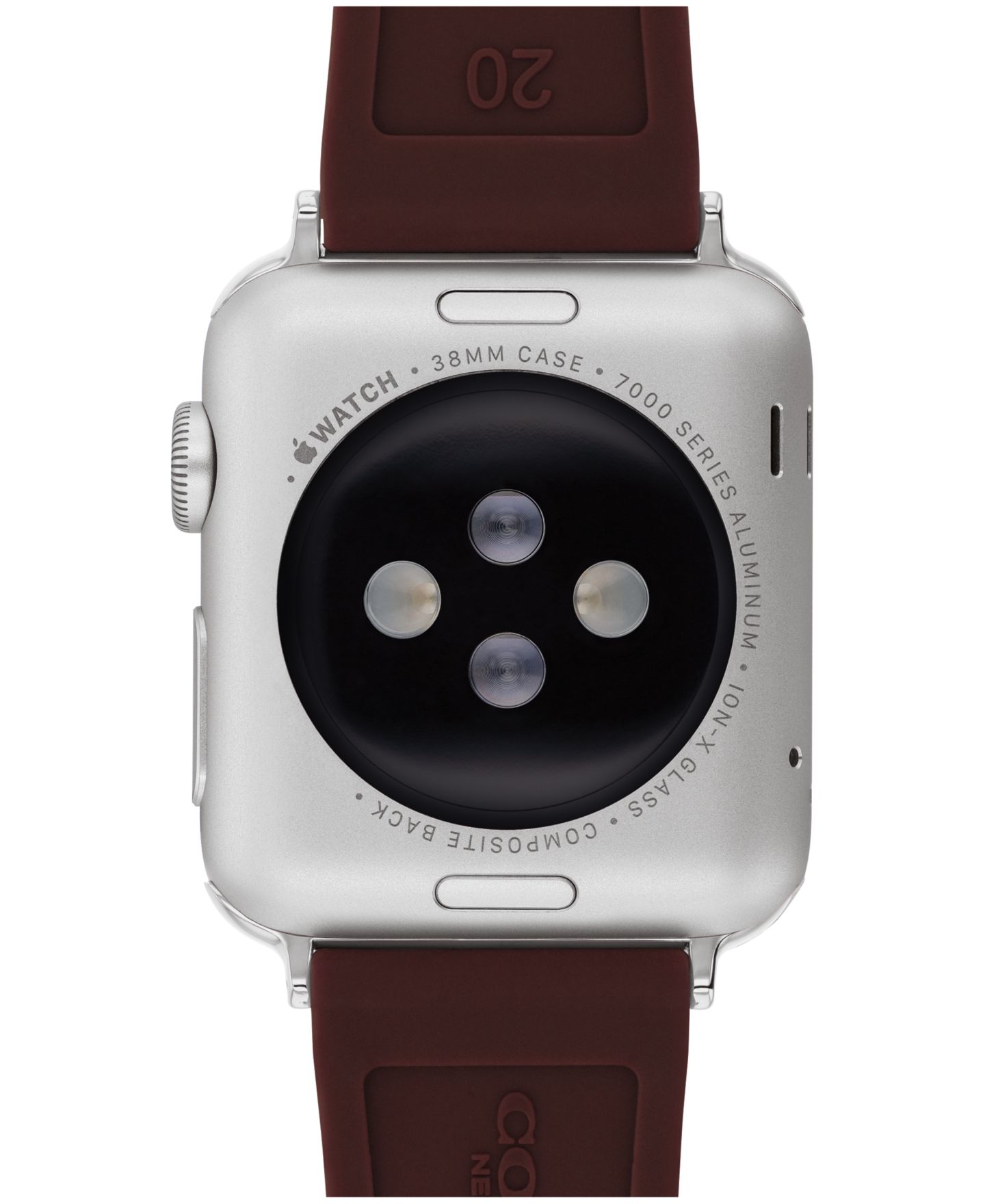 Женские ремешки для часов COACH Black Currant Sig C Silicone Apple Watch, Strap 38mm, 40mm, 41mm — фото 2