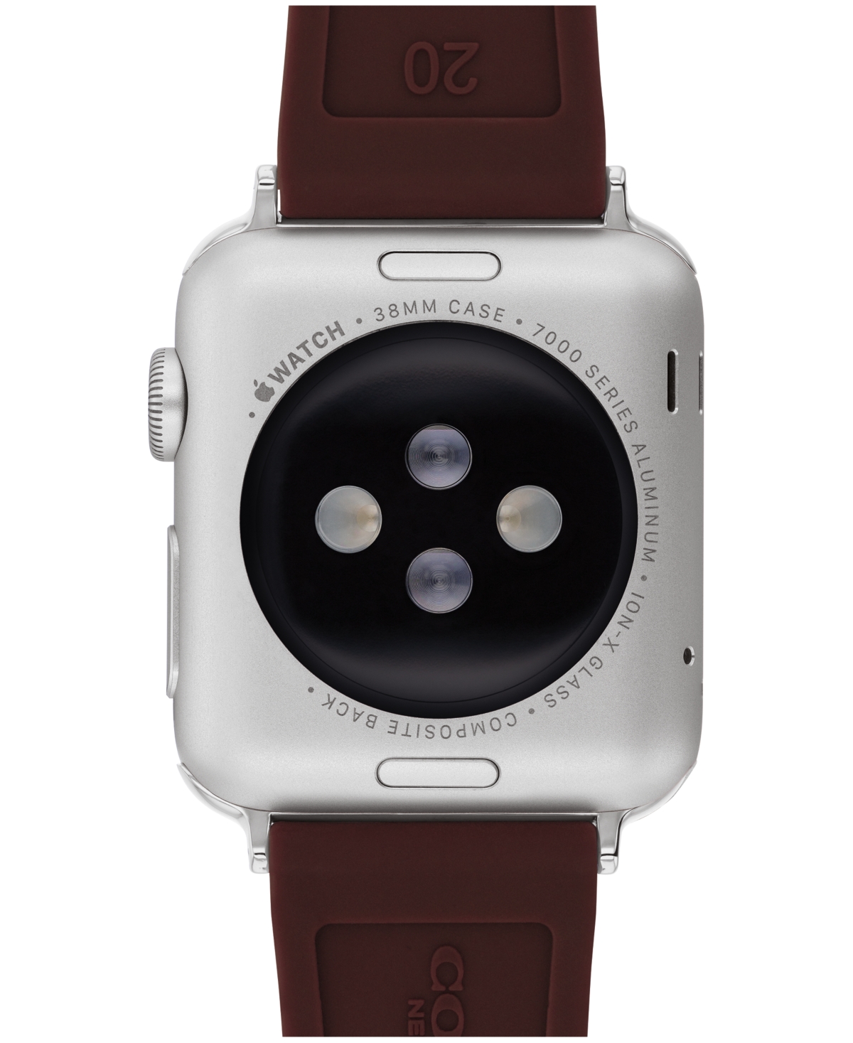 Coach Women's Black Currant Sig C Silicone Apple Watch, Strap 38mm, 40mm, 41mm