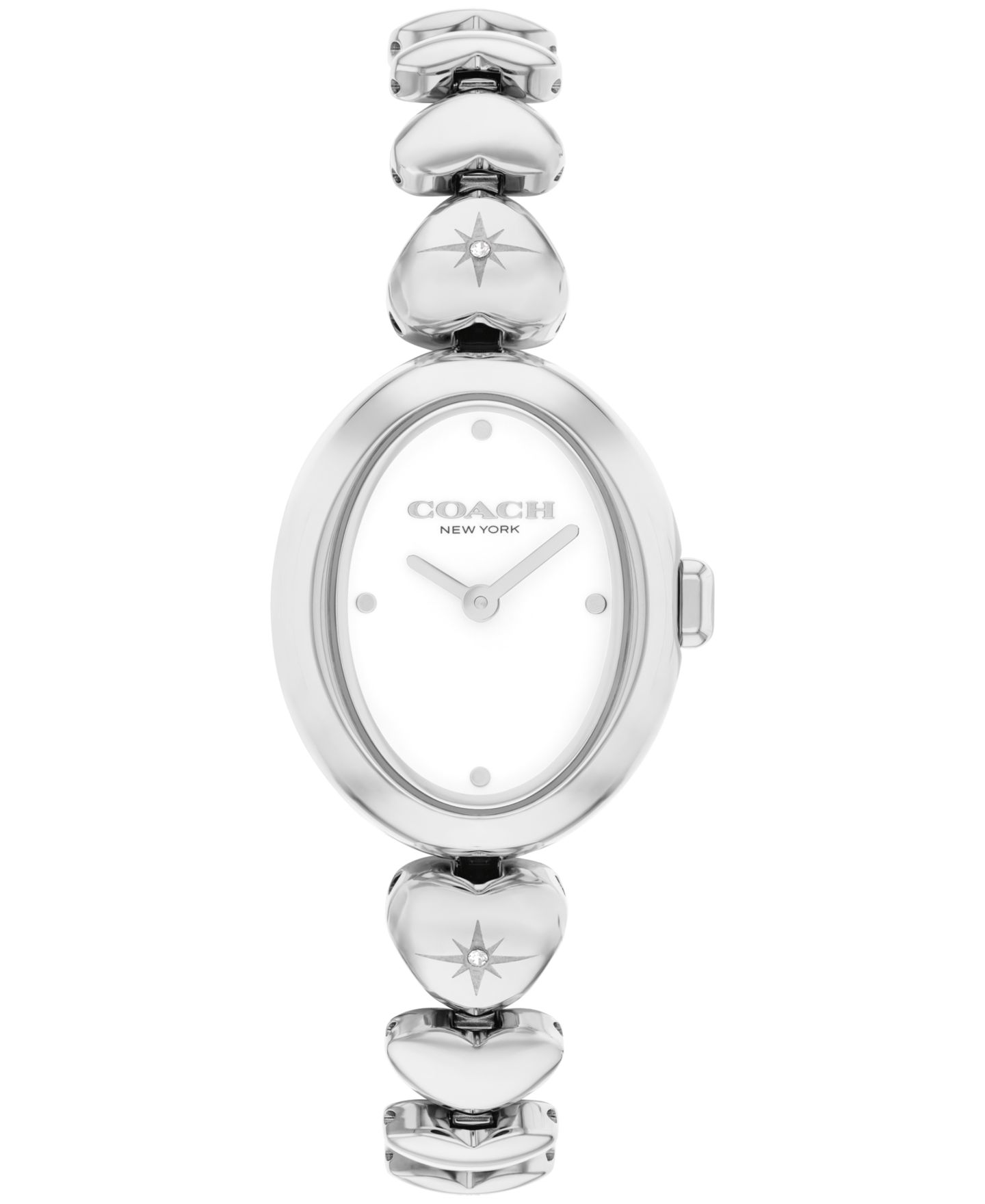 Женские часы COACH Sammy Silver Tone Stainless Steel Hearts Bracelet Watch, 22.5mm — фото 1