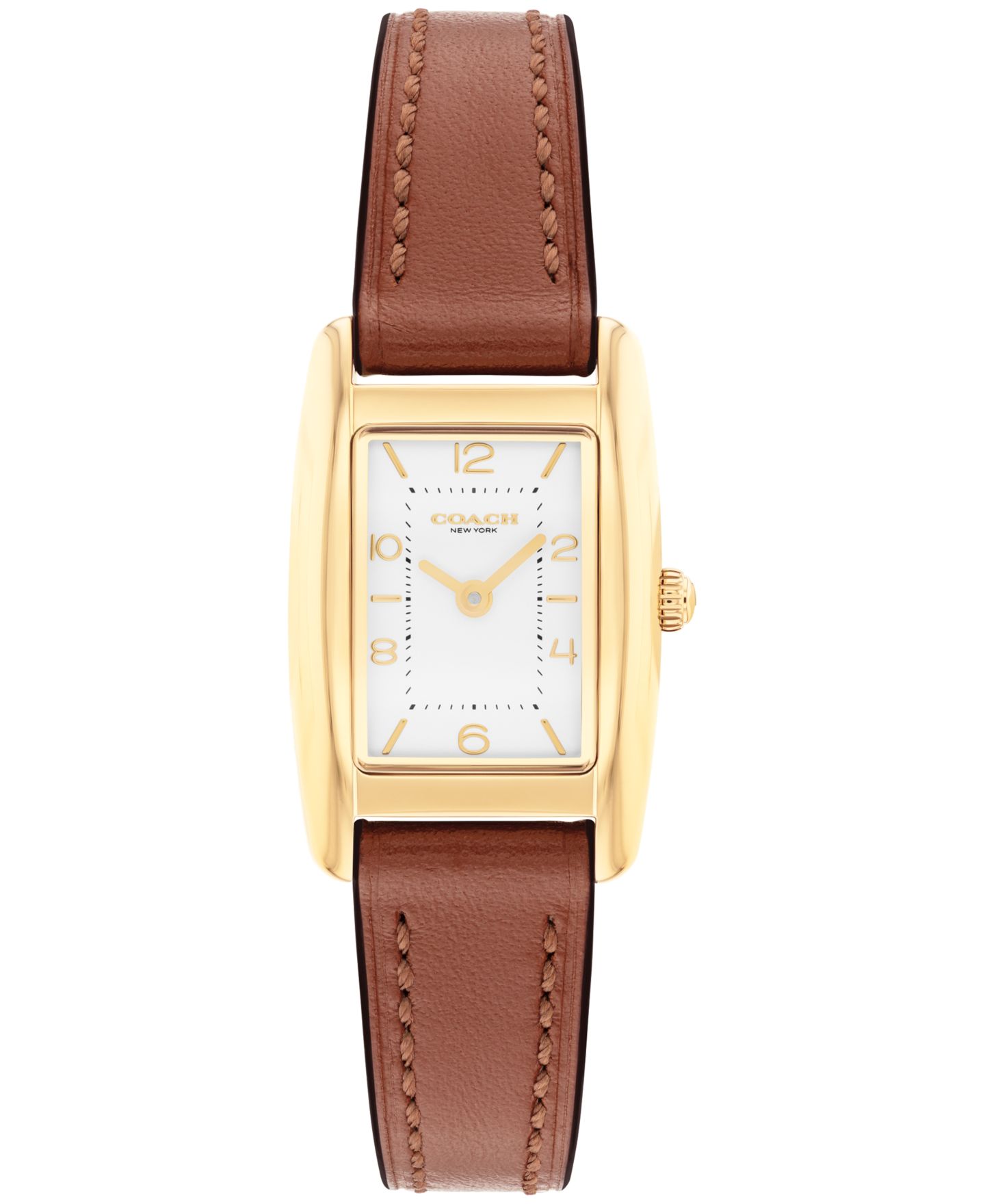 Женские часы COACH Reese Saddle Leather Strap Watch, 20x30mm — фото 1