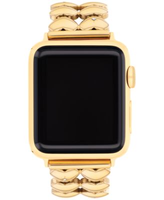 Women's Gold Tone Stainless Steel With Crystals Heart Apple Watch, Strap 38mm, 40mm, 41mm