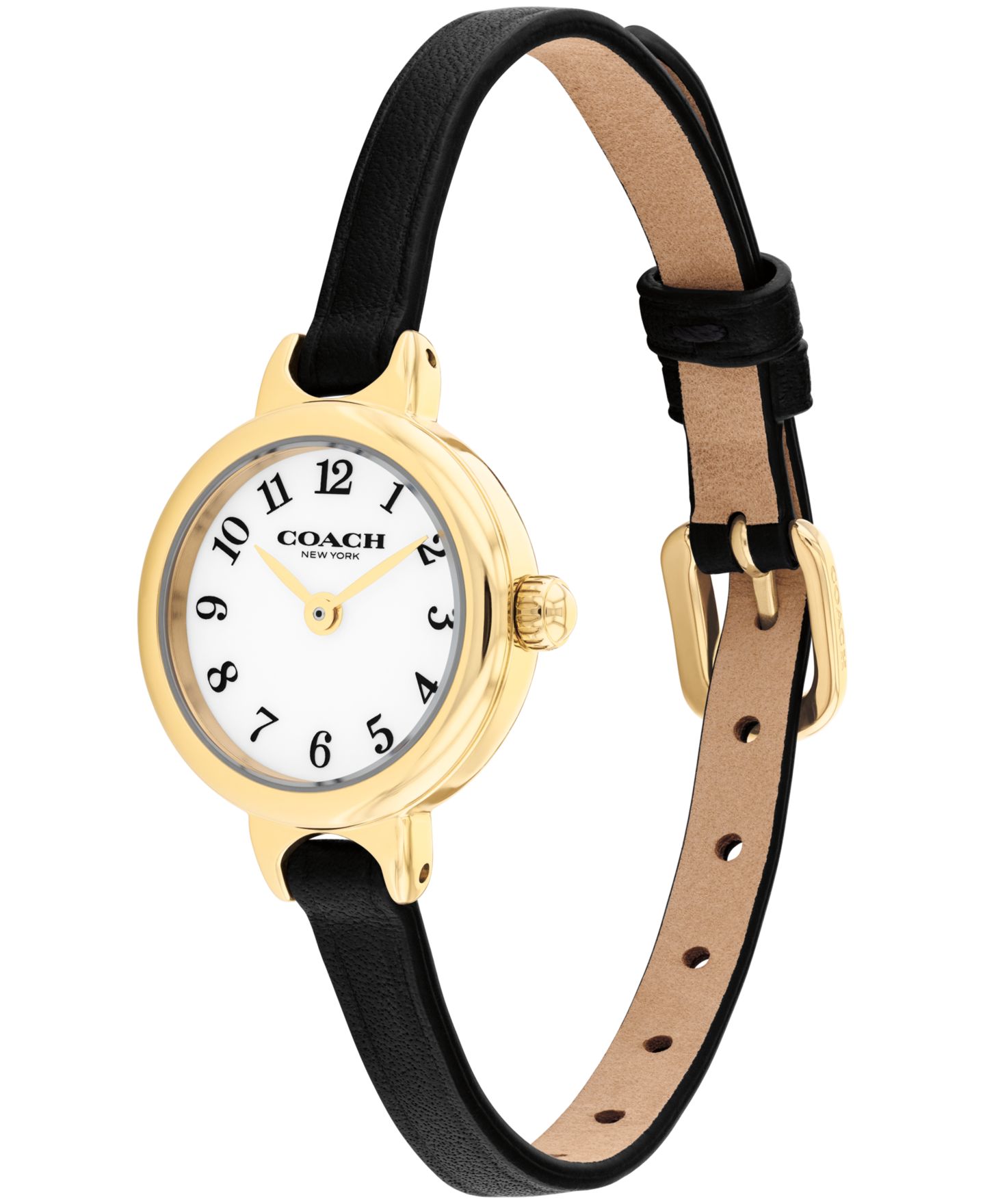 Женские часы COACH Iris Black Leather Strap Watch, 22.5mm — фото 3
