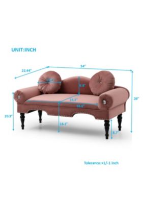 Modern Velvet Loveseat with Nailhead Trim & 2 Pillows