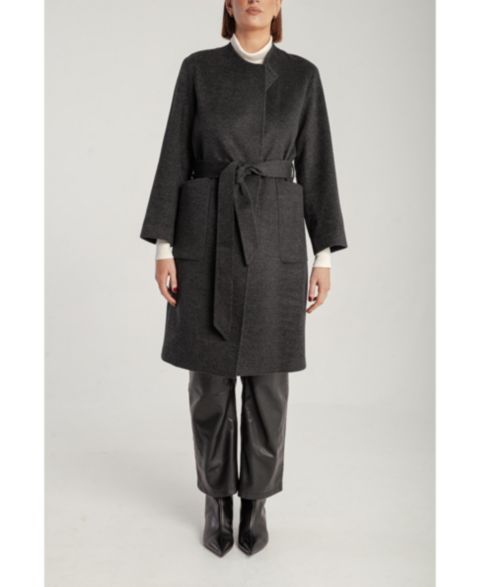 Женские куртки 1982 Women's Cashmere Belted Lapel Coat
