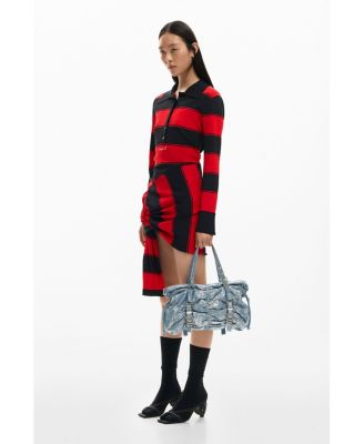 Women's Medium denim bag with gathers