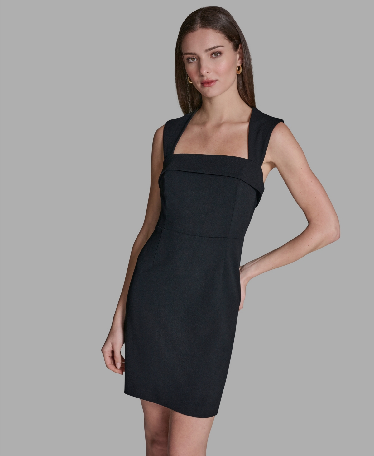 Bcbg Women's Wide-Strap Square Neck A-Line Mini Dress