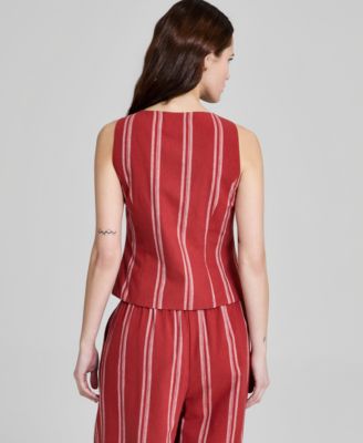 Women's Square-Neck Striped Vest