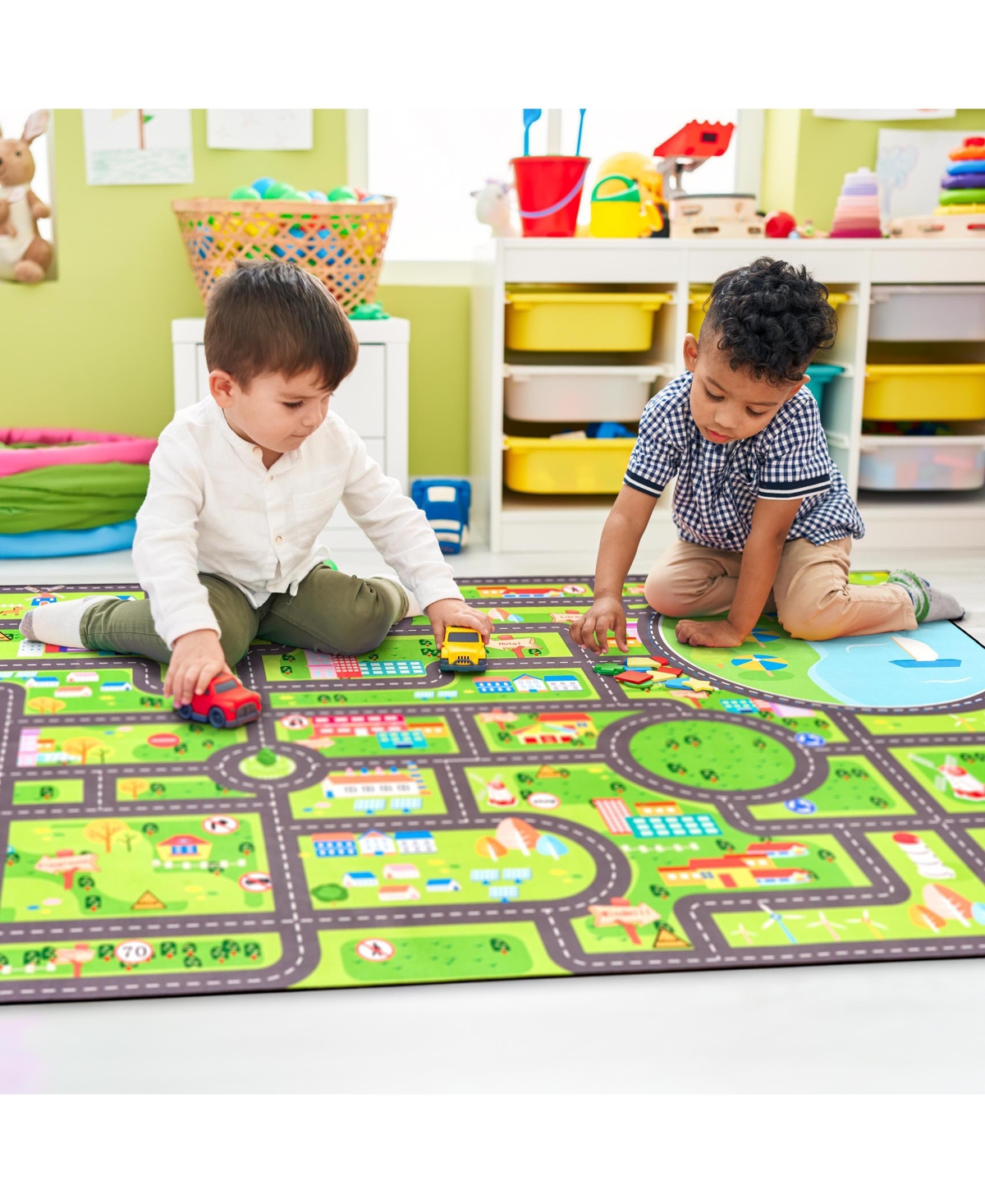 Sorbus 32"x60" City Roads Themed Washable Rug for Kids