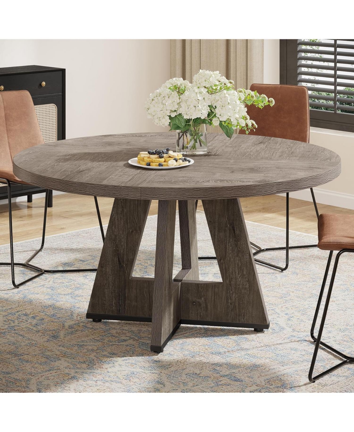 Tribesigns Round Dining Table for 4, 47 Inch Wide