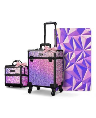 2-Piece Makeup Train Case Cosmetic Organizer Kit