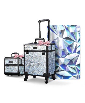 2-Piece Makeup Train Case Cosmetic Organizer Kit