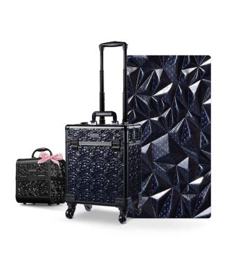 2-Piece Makeup Train Case Cosmetic Organizer Kit