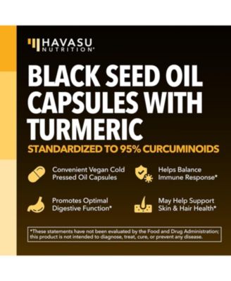 Black Seed Oil + Turmeric Liquid Capsules, 60ct