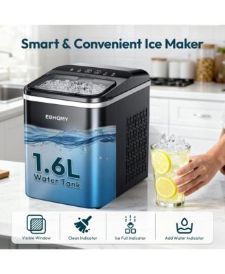 26-lb Ice Per day Nugget/Pebble Ice Maker with Auto-Cleaning and 1.8Lbs Ice Storage in Black