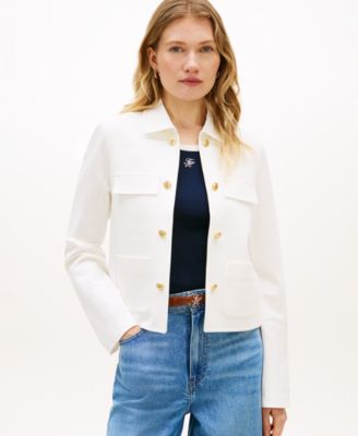 Women's Ponte Novelty Band Collar Jacket