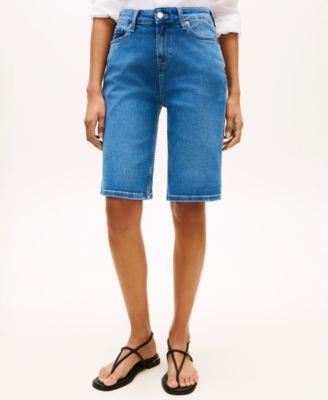 Women's Mid Blue Denim Shorts