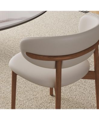 Mid-Century Modern Dining Chairs Set of 2 with Wooden Legs for Kitchen and Living Room