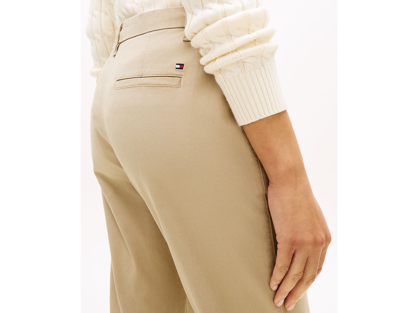 Женские брюки Tommy Hilfiger Twill Slim Chino, цвет: Бежевый — фото 3