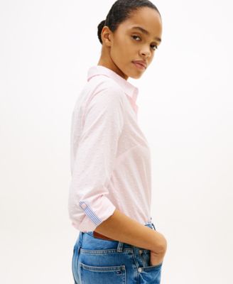 Women's Clip Dot Roll-Tab Collared Shirt