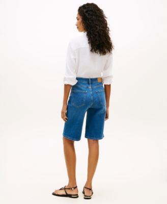 Women's Mid Blue Denim Shorts