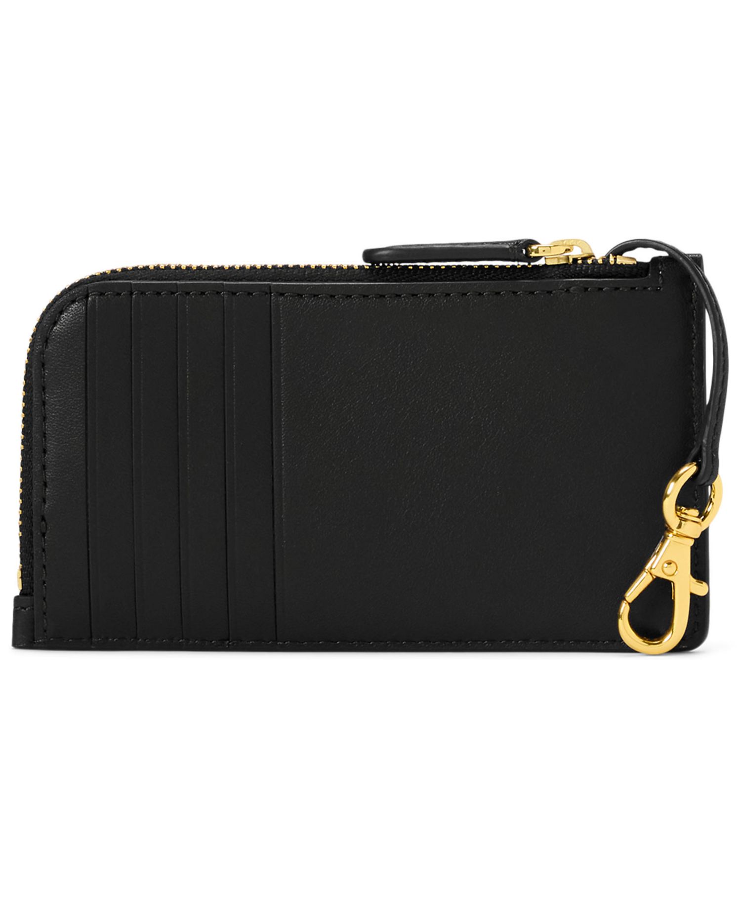 Leather L-Zip Card Case Wallet
