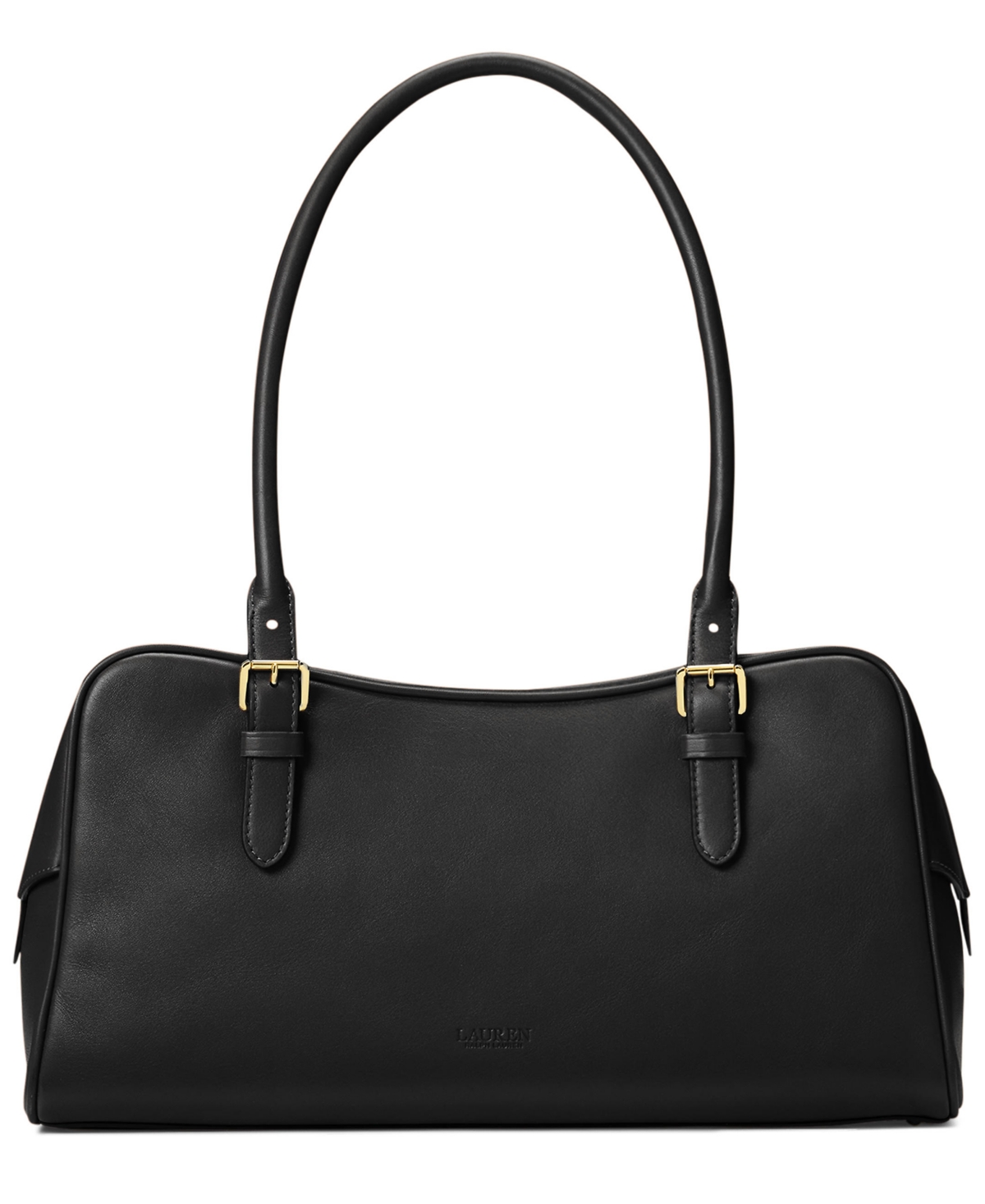 Lauren Ralph Leather Large Marcy Zip Satchel Bag
