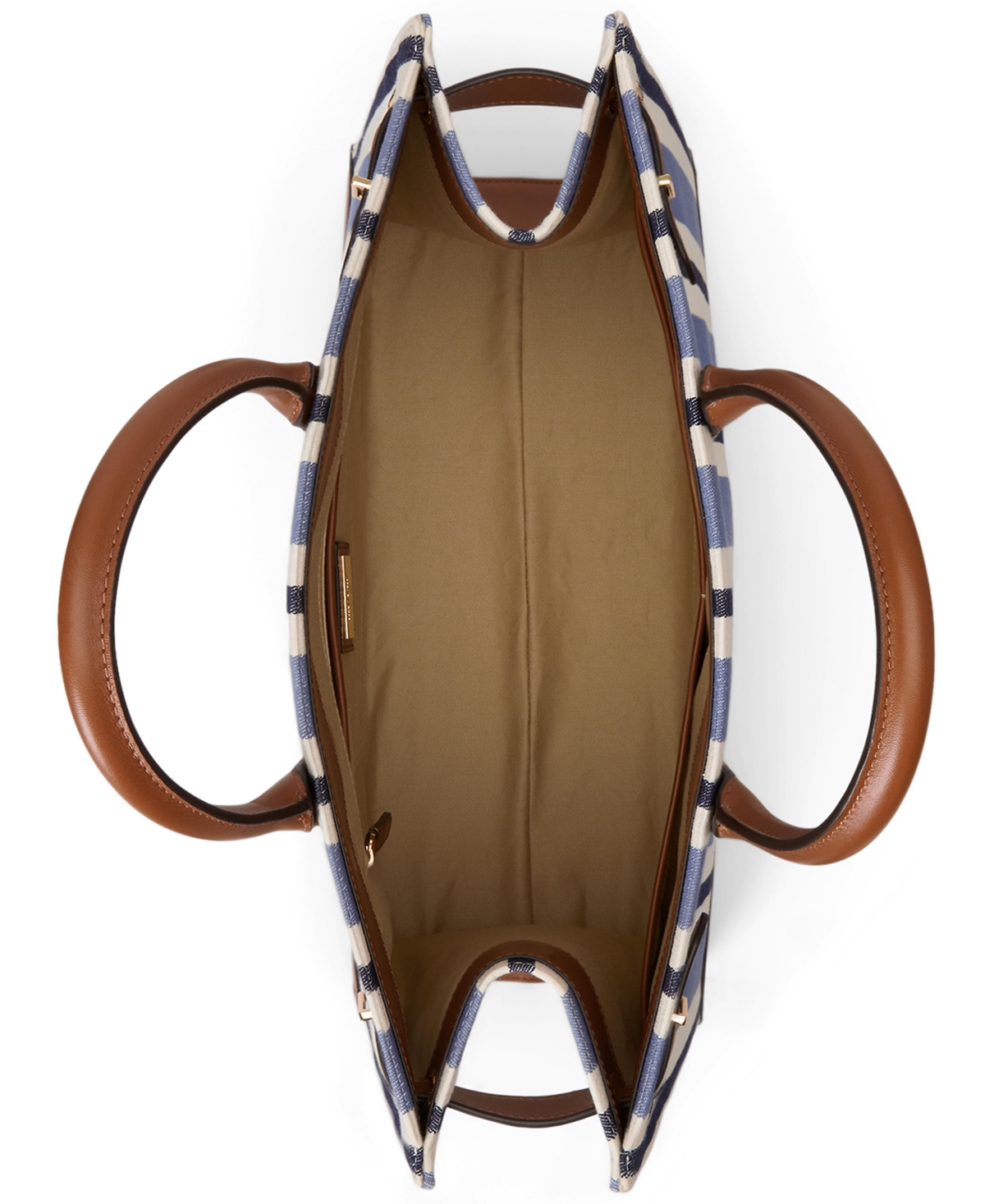 Lauren Ralph Lauren Striped Canvas Medium Devyn Tote Bag