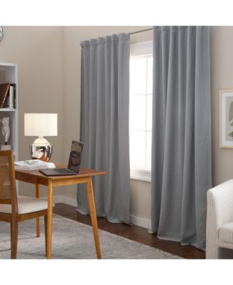 Arlo Linen Solid Linen 100% Blackout, Back Tab/Rod Pocket Top Curtain Panels 50"x96" (Set of 2)