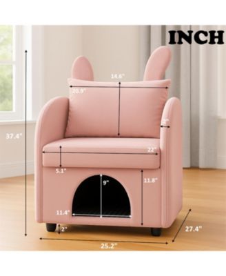 Cat & Dog Hideaway with Scratch-Resistant Fabric,Side Pocket