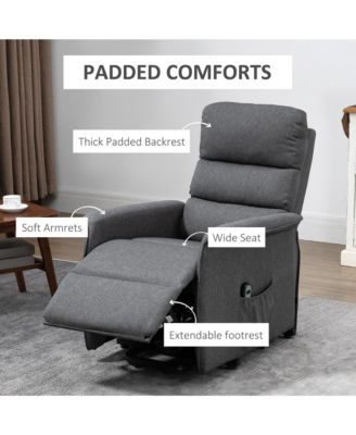 single recliner chair PU leather electric power lift with remote for elderly