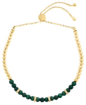 Malachite Bracelet in Gold Over Silver