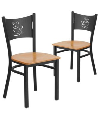 2 Pack Coffee Back Metal Restaurant Chair